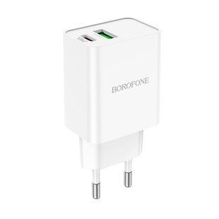 Мережевий зарядний пристрій Borofone BA69A Resourse PD20W+QC 3.0 white