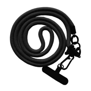 Шнурок NEW (120см) 8mm з карабіном+тримач для чохлів (універсальний) black