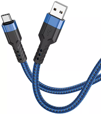 USB кабель Hoco U110 charging data cable Type-C/2,4A/1,2m blue