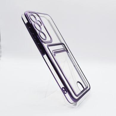 Силиконовый чехол WAVE Metal Pocket для Samsung A35 purple Full Camera