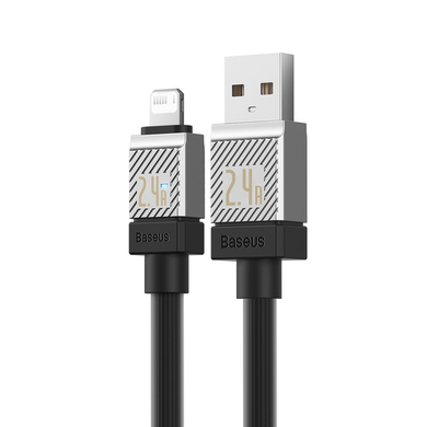 USB кабель Baseus CoolPlay Series fast charging cable Lightning 2.4A 1m black CAKW000401