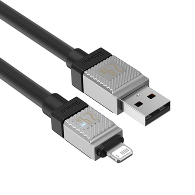 USB кабель Baseus CoolPlay Series fast charging cable Lightning 2.4A 1m black CAKW000401