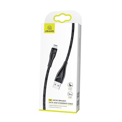 USB кабель Usams US-SJ399 U41 Micro 2A/3m FC Braided charging&data cable black
