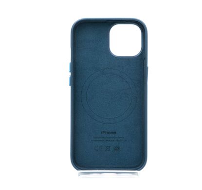 Чохол Leather with Magsafe для iPhone 15 indigo blue