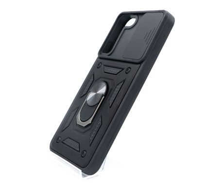 Чохол Camshield Serge Ring для Samsung S22+ black протиударний шторка/захист камери