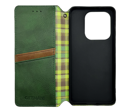 Чохол-книжка шкіра для Xiaomi Redmi Note 14 4G green Getman Cubic PU