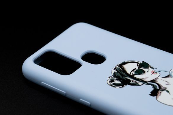 Силиконовый чехол Full Cover SP MyPrint для Samsung M31 mist blue серця-укр.