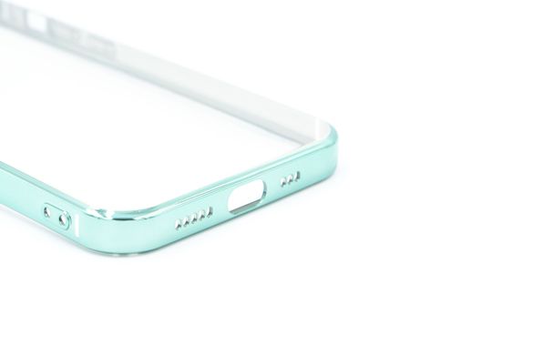 Силіконовий чохол Сlear для iPhone 12 Pro green Full Camera с глянцевой окантовкой