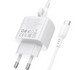 Сетевое зарядное устройство Borofone BAS45A 1USB-C/1USB PD/ QC 30W Type-C to Type-C white