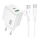 Сетевое зарядное устройство Borofone BAS45A 1USB-C/1USB PD/ QC 30W Type-C to Type-C white