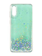 Накладка TPU Star Glitter для Samsung A02 Clear mint блискітки