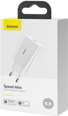 МЗП Baseus Speed Mini PD Charger CCFS-SN02 3A 20W Type-C white