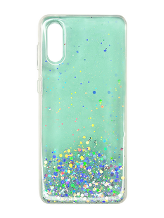 Накладка TPU Star Glitter для Samsung A02 Clear mint блискітки