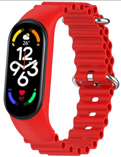 Ремінець Silicone Ocean band для Xiaomi Mi Band 3 / 4 / 5 / 6 / 7 red