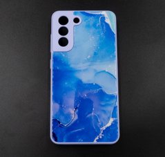 Чехол Marble Clouds для Samsung S21 FE blue