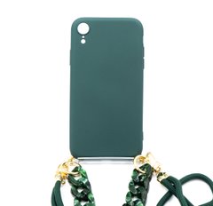 Чохол Fashion для IPhone XR green+ шнурок