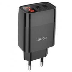 Мережевий блок живлення HOCO C86A 2USB/2.4A/LED black