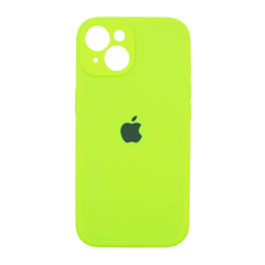 Силіконовий чохол Full Cover для iPhone 15 neon green Full Camera