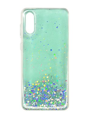 Накладка TPU Star Glitter для Samsung A02 Clear mint блискітки