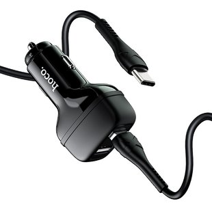 Автомобільний зарядний пристрій HOCO Z36 Leader Type-C 2usb 2.4A black