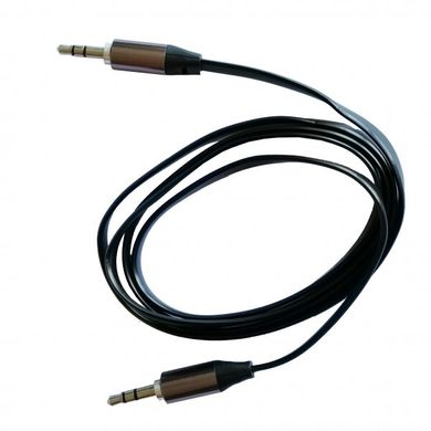 AUX кабель 3.5-3.5/TPE/Плоский/Metal Jack/1м.black