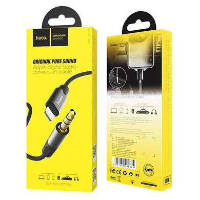 AUX кабель Hoco UPA13 Lightning 1m black