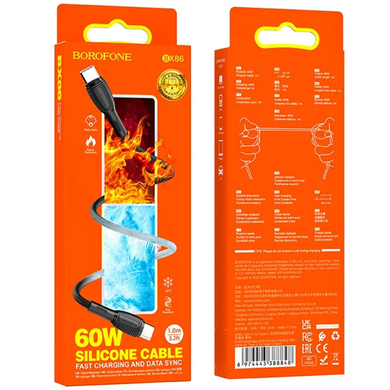 Кабель Borofone BX86 Advantade Type-C to Type-C 60W 1m black