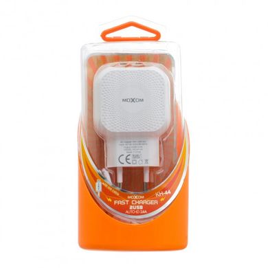 Мережевий зарядний пристрій MOXOM KH-44 Lightning 2 USB 2.4A white