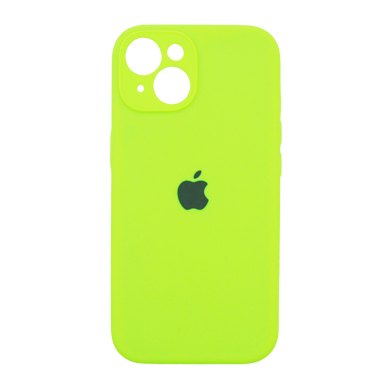 Силіконовий чохол Full Cover для iPhone 15 neon green Full Camera