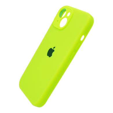 Силіконовий чохол Full Cover для iPhone 15 neon green Full Camera