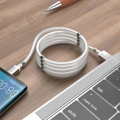 USB кабель HOCO U91 Magic magnetic Type-C 3A/1m White