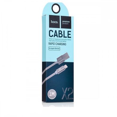USB кабель Hoco X2 Knitted Lightning 1м grey