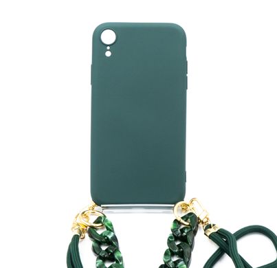 Чехол Fashion для IPhone XR green+ шнурок