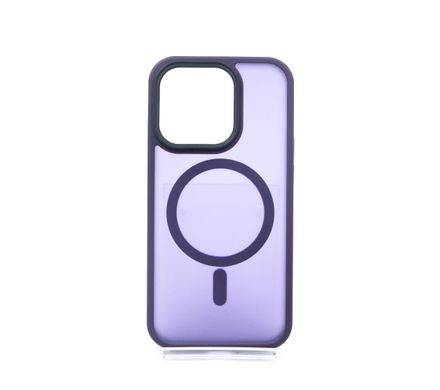 Чохол TPU+PC Metal Buttons with MagSafe Colorful для iPhone 14 Pro dark violet