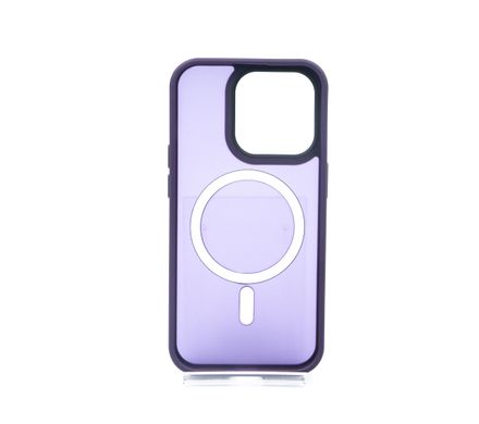 Чохол TPU+PC Metal Buttons with MagSafe Colorful для iPhone 14 Pro dark violet