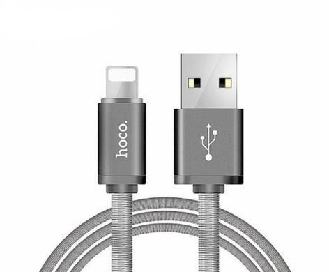 USB кабель Hoco X2 Knitted Lightning 2.4A 1м tarnish