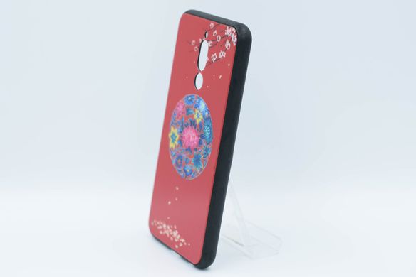 TPU+Glass чехол светящийся в темноте для Xiaomi Redmi 8 цветное плетение / красный