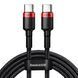 Кабель Baseus Cafule Flash Charging Type-C to Type-C PD 2.0 100W 2m red/black