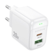 Сетевое зарядное устройство Borofone BAS44A 1USB-C/1USB PD/ QC 20W white