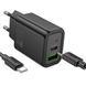 Сетевое зарядное устройство Hoco N63 PD30W+QC3.0 USB/Type-C + кабель Type-C to Type-C black