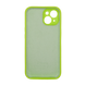 Силіконовий чохол Full Cover для iPhone 15 neon green Full Camera