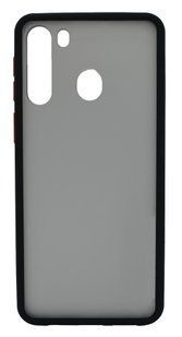 Чохол 2 в 1 Matte Color для Samsung A21 black/red