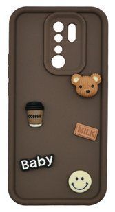 Чехол Pretty Things для Xiaomi Redmi 9 brown/bear Full Camera