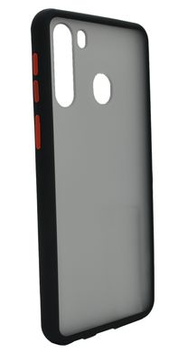 Чехол 2 в 1 Matte Color для Samsung A21 black/red