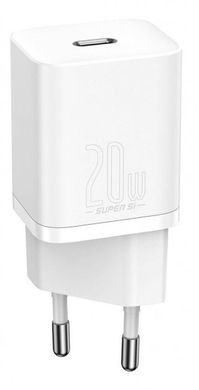 Мережевий зарядний пристрій Baseus CCSUP-B Super Silicone Quick Charger 1C 3A PD 20W (EU) white