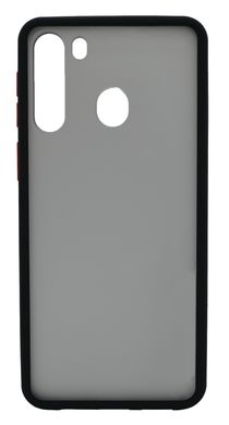 Чехол 2 в 1 Matte Color для Samsung A21 black/red