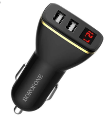 Автомобільний зарядний пристрій Borofone BZ11 set Digital Display 2.1A 2USB black
