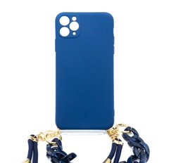 Чехол Fashion для IPhone 11 Pro Max blue+ шнурок