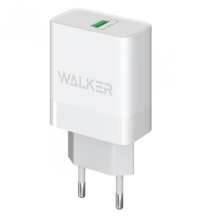 Сетевое зарядное устройство Walker WH-35 1USB/QC3.0/3A/18W white
