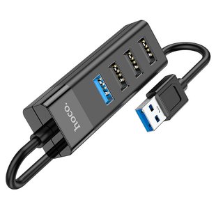 USB Hub Hoco HB25 Easy mix 4-in-1 converter(USB to USB3.0+USB2.0*3) black